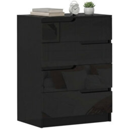 Homcom 4 Drawer Chest Of Drawers For Bedroom, 60 X 40 X 85Cm, Black - thumbnail 2