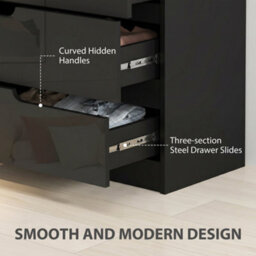 Homcom 4 Drawer Chest Of Drawers For Bedroom, 60 X 40 X 85Cm, Black - thumbnail 5