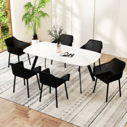 Gainoom Modern Plastic Black Dining Chairs Set Of 2 Kitchen Armchairs Indoor Accent Side Chairs - thumbnail 4