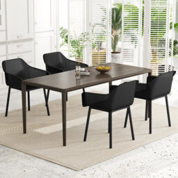 Gainoom Modern Plastic Black Dining Chairs Set Of 2 Kitchen Armchairs Indoor Accent Side Chairs - thumbnail 5