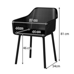 Gainoom Modern Plastic Black Dining Chairs Set Of 2 Kitchen Armchairs Indoor Accent Side Chairs - thumbnail 2