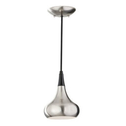 Stylish Brushed Steel 1 Bulb Ceiling Pendant Light With E27 Led Fitting