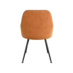 LPD Tara Dining Chair In Burnt Rust Colour Velvet Fabric With Metal Legs Set Of 2 - thumbnail 4