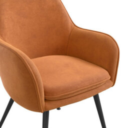 LPD Tara Dining Chair In Burnt Rust Colour Velvet Fabric With Metal Legs Set Of 2 - thumbnail 5