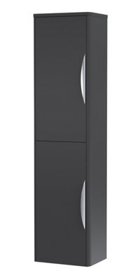 Balterley Wall Hung Tall Bathroom Storage Unit 1399 X 356 X 253mm - Dark Grey - image 1