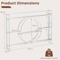 Gainoom Wall Mounted White Wine Rack 3-Tier Large Capacity Hanging Bar Shelf Modern Metal Liquor Bottle Display Storage Shelf - thumbnail 2
