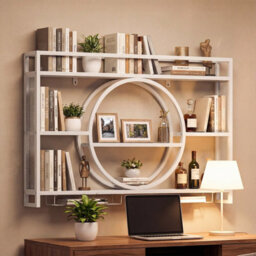 Gainoom Wall Mounted White Wine Rack 3-Tier Large Capacity Hanging Bar Shelf Modern Metal Liquor Bottle Display Storage Shelf - thumbnail 4