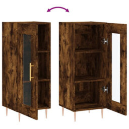 Berkfield Sideboard Smoked Oak 34.5X34X90 Cm Engineered Wood - thumbnail 9