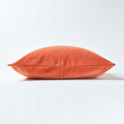 Homescapes Burnt Orange Velvet Cushion Cover, 60 X 60 Cm - thumbnail 2