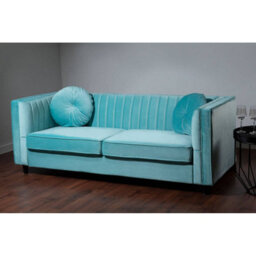 Orsina Farah Three Seater Midnight Green Velvet Sofa - thumbnail 5