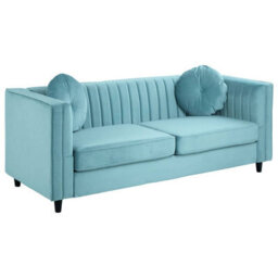 Orsina Farah Three Seater Midnight Green Velvet Sofa - thumbnail 2