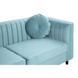 Orsina Farah Three Seater Midnight Green Velvet Sofa - thumbnail 8
