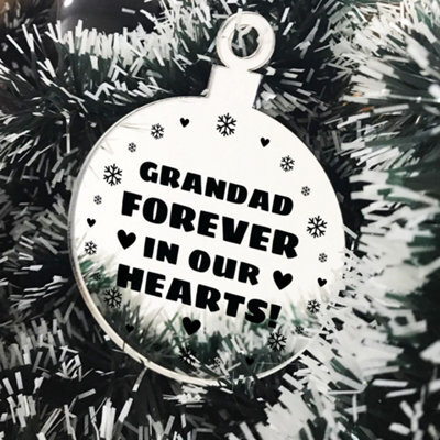 Red Ocean Hanging Acrylic Memorial Christmas Decoration For Grandad Special Memorial Gift Beautiful Keepsake - image 1