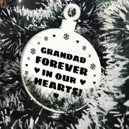Red Ocean Hanging Acrylic Memorial Christmas Decoration For Grandad Special Memorial Gift Beautiful Keepsake