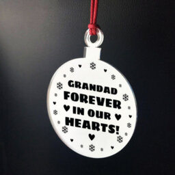 Red Ocean Hanging Acrylic Memorial Christmas Decoration For Grandad Special Memorial Gift Beautiful Keepsake - thumbnail 2