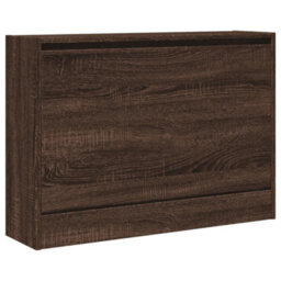 Berkfield Shoe Cabinet Brown Oak 80X21X57 Cm Engineered Wood - thumbnail 4
