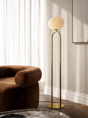 Nordlux Shapes Glass Floor Lamp Hand Blown Glass Brass,mains - image 1