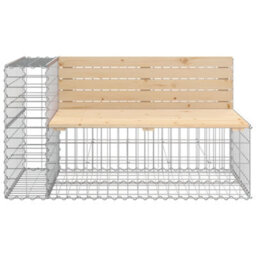 Berkfield Garden Bench Gabion Design 122X71X65.5 Cm Solid Wood Pine - thumbnail 3