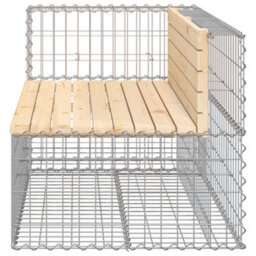 Berkfield Garden Bench Gabion Design 122X71X65.5 Cm Solid Wood Pine - thumbnail 4