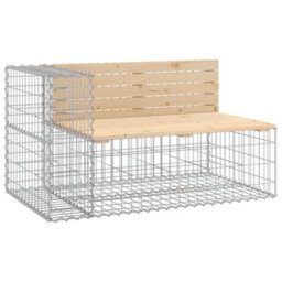Berkfield Garden Bench Gabion Design 122X71X65.5 Cm Solid Wood Pine - thumbnail 2