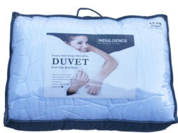 Indulgence Microfibre Single Bed 13.5 Tog Satin Stripe Duvet - thumbnail 2