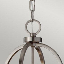 Luminosa Lighting Elstead 4 Light Cylindrical Ceiling Pendant Light Brushed Steel With Silver Fabric, E27 - thumbnail 3
