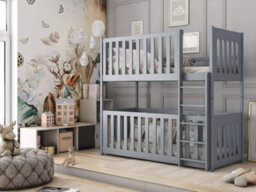 Arte Konrad Bed With Cot In Grey With Foam Mattresses W1980mm X H1750mm X D980mm - thumbnail 2