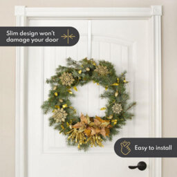 volila White Wreath Hanger - 38Cm Sleek Wreath Hook For Christmas Wreath, Christmas Decorations, Christmas Garland Hanger - thumbnail 3