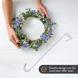 volila White Wreath Hanger - 38Cm Sleek Wreath Hook For Christmas Wreath, Christmas Decorations, Christmas Garland Hanger - thumbnail 6