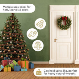 volila White Wreath Hanger - 38Cm Sleek Wreath Hook For Christmas Wreath, Christmas Decorations, Christmas Garland Hanger - thumbnail 5