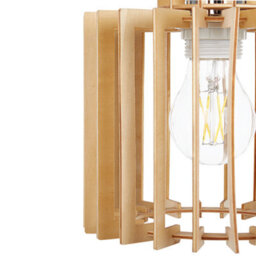 Wyld and Coco Open Shade Mdf Pendant Light With Light Brown Metal Frame, 19Cm X 119Cm H - thumbnail 5