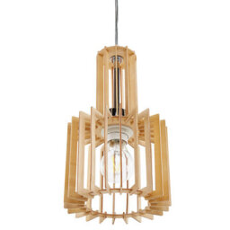 Wyld and Coco Open Shade Mdf Pendant Light With Light Brown Metal Frame, 19Cm X 119Cm H - thumbnail 4