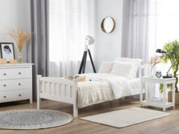 Beliani Bed Pine Wood Giverny 90 X 200 Cm (Eu Single) White - thumbnail 2