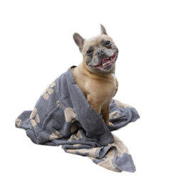 H&l Jumbo Jacquard Dog Towel Grey (One Size) - thumbnail 3