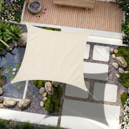 Sun Shade Sail Cream 3X3M Square Outdoor Garden Patio Party Sunscreen Awning Canopy Uv Block - thumbnail 1
