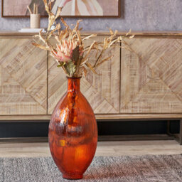 Pacific Lifestyle Tall Vase In Orange Recycled Glass