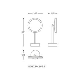 Cosmic Magnifying Mirror, X5, Adjustable Led Light, Chrome, Usb Charging Port, Architect Collection (3W 5V/1A) - thumbnail 6