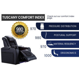 Valencia Tuscany Home Cinema Seating Row Of 6 Black Nappa Leather Diamond Stitching Power Headrest - thumbnail 6