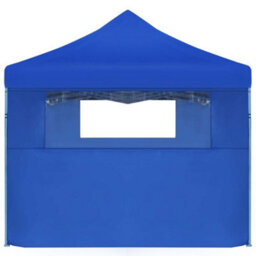 Berkfield Folding Pop-Up Party Tent With 5 Sidewalls 3X9 M Blue - thumbnail 3
