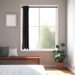 GoodHome Araxos Matt Black Extendable Single Curtain Pole Set, (L)900mm-1200mm (Dia)28mm - thumbnail 5