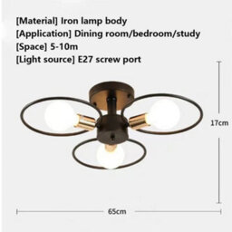 3 Heads Ceiling Lamp Simple Living Room Study Chandelier Bedroom Ceiling Lamp - thumbnail 2