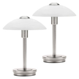 Litecraft 2 Pack Of Alabaster Touch Satin Nickel Table Lamp - thumbnail 2
