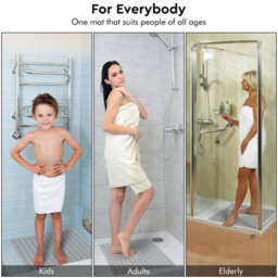 Anti Slip Square Shower Mat 53 X 53Cm Bath Mat With Suction Cup And Drain Hole, Antibacterial Mildew-Resistant Machine Washable - thumbnail 7