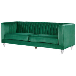 Beliani Sofa 3 Seater Arvika Velvet Green - thumbnail 5
