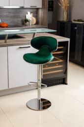 Lamboro Carcaso Deluxe Kitchen Bar Stool, Single, Adjustable Swivel Gas Lift, Chrome Footrest, Breakfast & Home Bar Stools, Sage Green - thumbnail 9