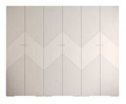Arte Manhattan Ii Versatile Spacious Hinged Door Wardrobe W3000mm H2370mm D470mm - Elegant White, 6 Doors, 30 Shelves - thumbnail 1