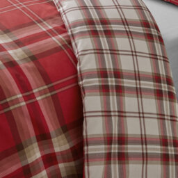 Catherine Lansfield Bedding Kelso Check Duvet Cover Set With Pillowcases Red - thumbnail 4