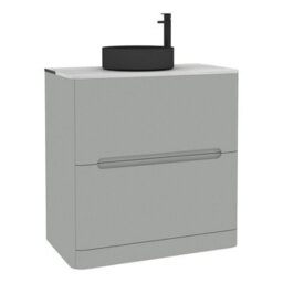 Royal Bathrooms Venice 800mm Dove Grey Freestanding Bathroom Countertop Vanity Unit 2 Drawer With Art Round Basin - thumbnail 7