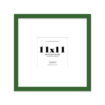 "11X11"" Green Picture Frame - 11X11"" Square Frame With 8X8"" Mount For 11X11""/8X8"" Pictures Art Deco Style Room Decor, 1 Pack" - image 1