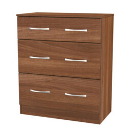 Hampshire 3 Drawer Deep Chest Of Drawers In Noche Walnut (Ready Assembled) - thumbnail 5